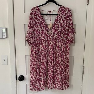 Free People Floral V-Neck Dress